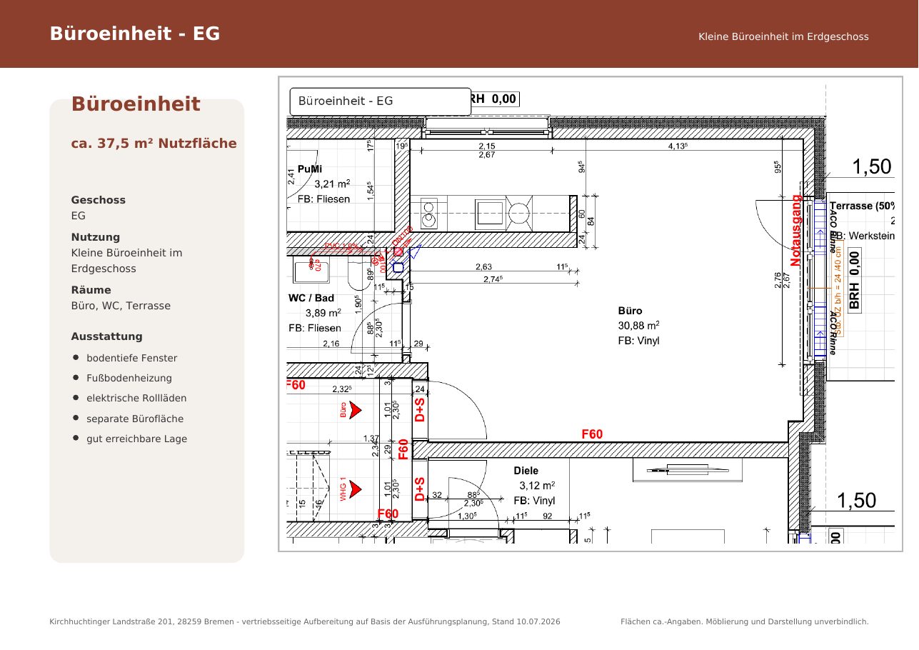 Grundriss Büroeinheit
